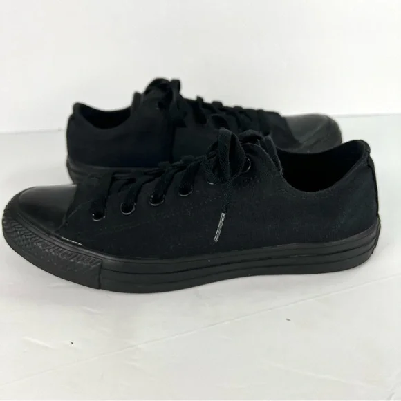 Converse All Star Chuck Taylor Low Sneakers sz 9.5W 7.5M Black on Black Casual - Picture 3 of 12